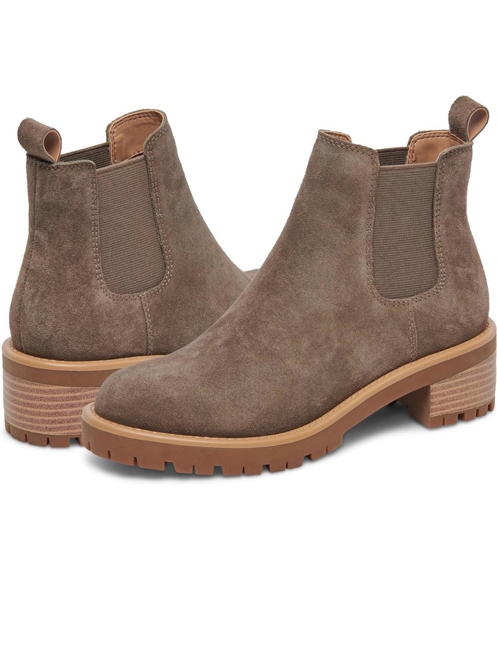 Blondo Women's Mayes Leather Chelsea Boots Taupe Brown Slip Resistant NWT